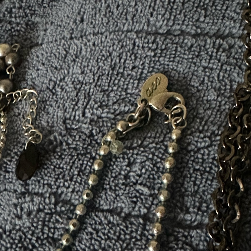6pc Hearts Black Silver Jewel Necklace Lot - Picture 9 of 10